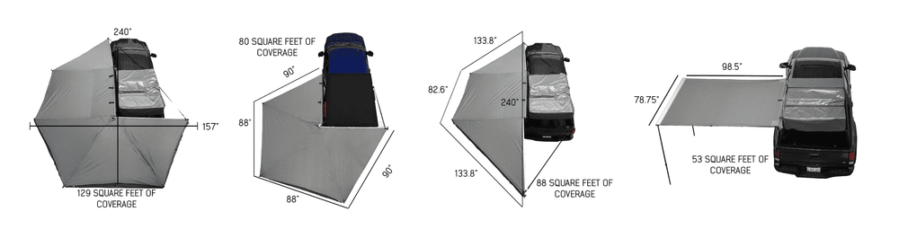 OVS HD Nomadic 180 Degree Awning — Zero Declination